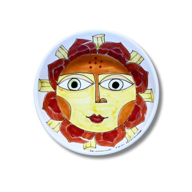 Sicilian handmade bottom plate Plate De Simone per Giusina Sun of Pasta Sicilian handmade bottom plate Plate De Simone per Giusina Sun of Pasta